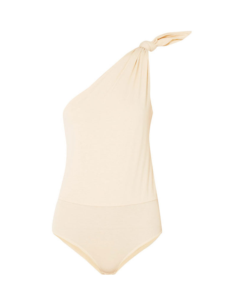 Becca One-Shoulder Cotton-Blend Jersey Bodysuit